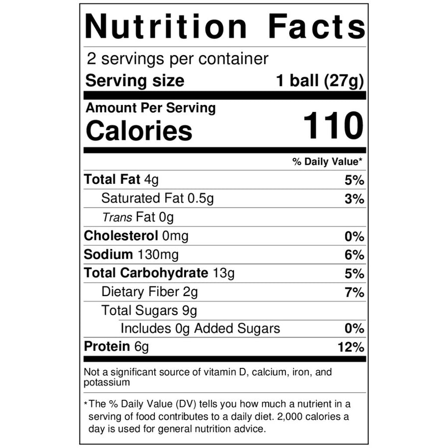 Cookie Dough Vegan Protein Balls (8 Balls)