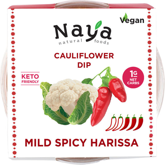 Keto Cauliflower Hummus - Mild Spicy Harissa (4-Pack)